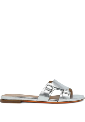 Santoni buckled open-toe slide sandals - Silver