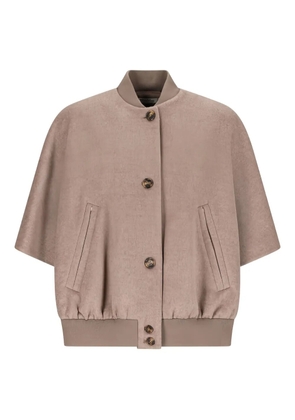 Max Mara Leticia button-fastening short-sleeved jacket - Neutrals