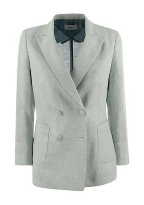 SAULINA double-breasted assunta linen jacket - Grey