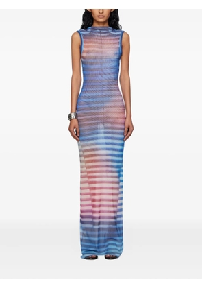 Jean Paul Gaultier striped-pattern maxi dress - Blue