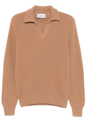 D4.0 virgin wool polo sweater - Brown