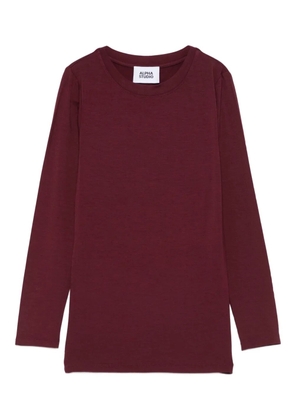 ALPHA STUDIO boat-neck long-sleeve T-shirt - Red