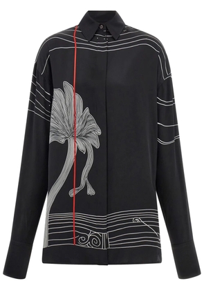 Ferragamo floral-print shirt - Black