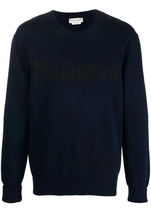 Alexander McQueen intarsia-knit logo sweater - Blue