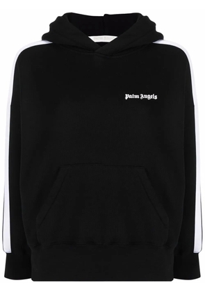 Palm Angels logo-print long-sleeve hoodie - Black