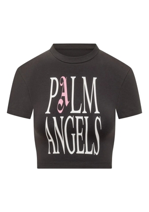 Palm Angels logo-print cropped tee - Black