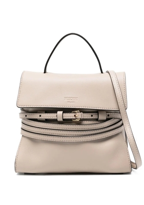 Moschino small Tie Me flap-buckle leather bag - Grey