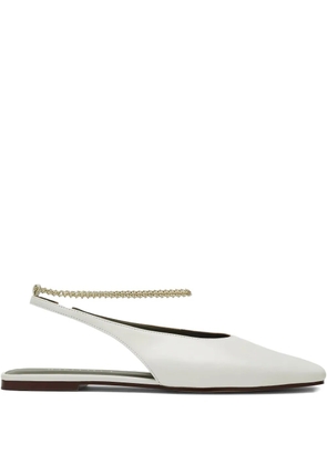 MARIA LUCA chain-embellished slingback pumps - White
