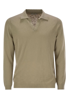 PT Torino long-sleeved cotton polo-colar T-shirt - Neutrals