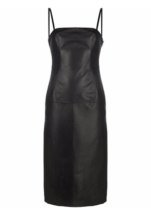 Giuseppe Di Morabito strap-detail leather midi dress - Black