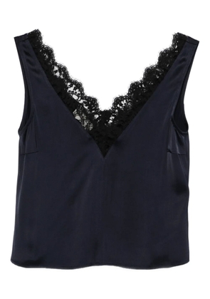 Officine Generale Liana lace-trim V-neck top - Black