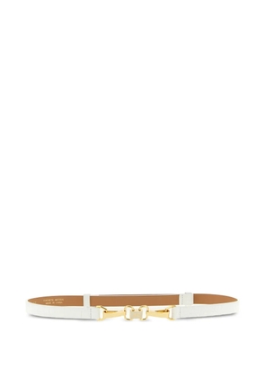 Elisabetta Franchi crocodile-effect jewel-clamp belt - White