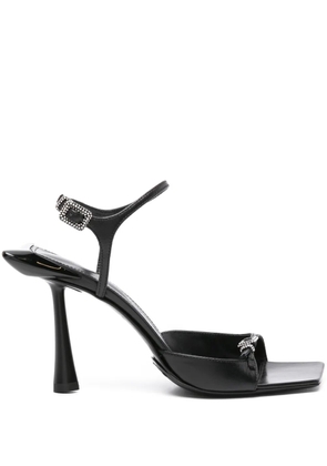 Benedetta Bruzziches 90mm crystal-buckle leather sandals - Black