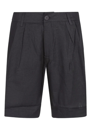 HINNOMINATE pleated linen shorts - Black
