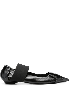 Bruno Frisoni pointed-toe leather ballerina shoes - Black
