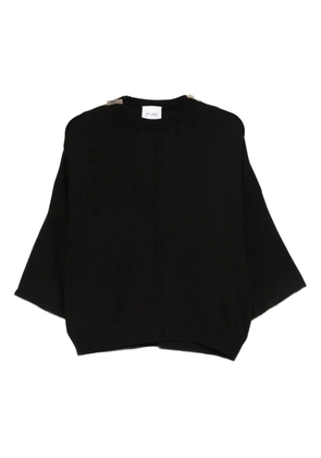 Nude seam detail wool sweater - Black