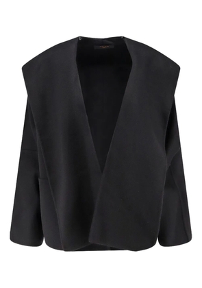 Paltò V-neck patch-pocket coat - Black