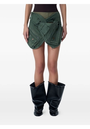 August Barron layered cargo mini skirt - Green