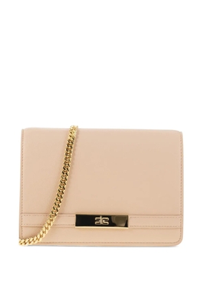 Elisabetta Franchi logo-plaque chain shoulder bag - Neutrals
