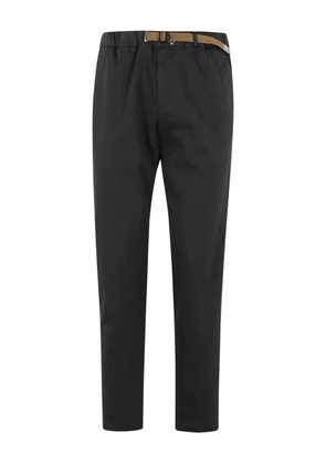 White Sand buckle-fastening cotton trousers - Black