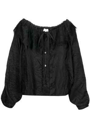 Patou lace-collar long-sleeve blouse - Black