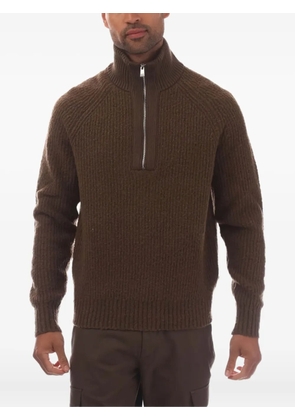 BOSS high-neck half-zip sweater - Brown