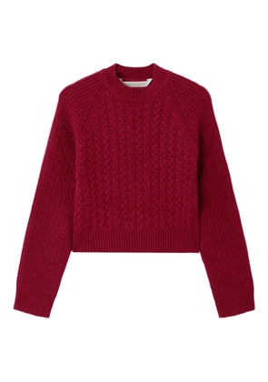 Palm Angels curved-logo ribbed-panel sweater - Red