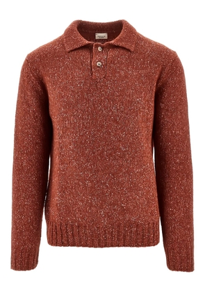 gallia speckled-knit polo sweater - Brown