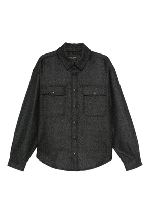 Roberto Collina herringbone-pattern chest-pocket shirt - Grey