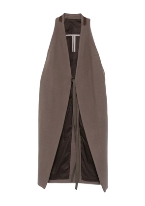 Rick Owens tie-fastening sleeveless cape - Grey