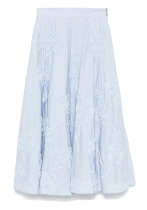 ROTATE BIRGER CHRISTENSEN floral-appliqué maxi skirt - Blue