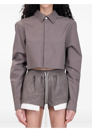 Rick Owens cropped shirt jacket - Brown