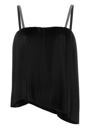 Fabiana Filippi pleated metallic-trim vest top - Black