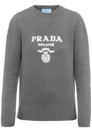 Prada logo-intarsia cashmere jumper - Grey