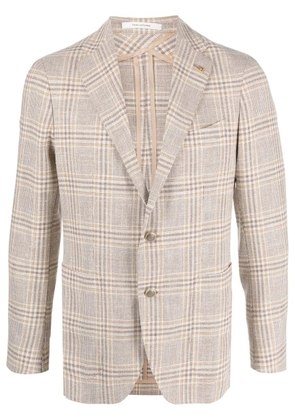 Tagliatore plaid-check print blazer - Neutrals