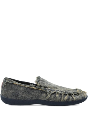 Diesel D-Shock frayed denim loafers - Blue