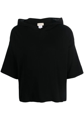 Ma'ry'ya short-sleeve cropped hoodie - Black