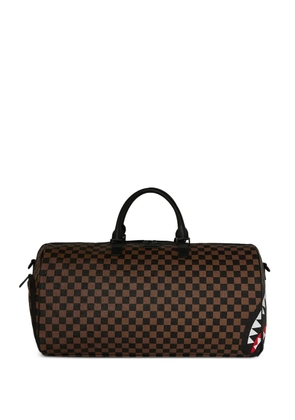 Sprayground check-pattern top-handle duffle bag - Brown