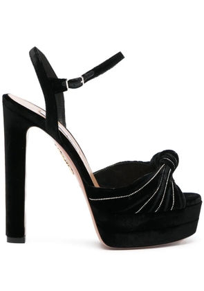 Aquazzura Atelier Plateau 130mm velvet pumps - Black
