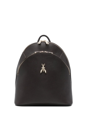 Patrizia Pepe logo-appliqué zip backpack - Brown