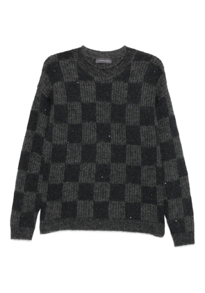 Lorena Antoniazzi sequin-embellished check sweater - Black