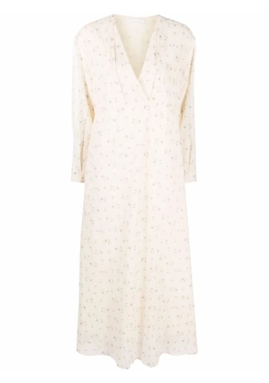Fabiana Filippi floral-print flared dress - Neutrals