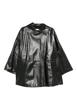 Cassell collared leather jacket - Black