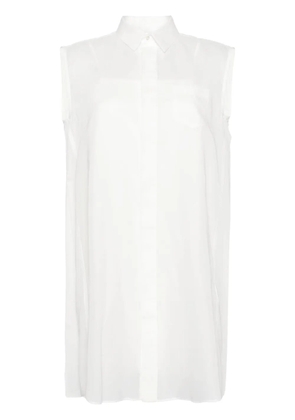 sacai pleat-detail shirt dress - White