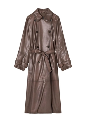 Emporio Armani double-breasted belted trench coat - Brown