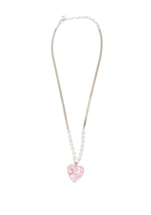 CHANEL Pre-Owned 2024 Chanel CC Mark heart pearls necklace - Pink