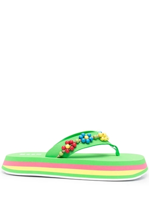 MSGM bead-embellished flip flops - Green