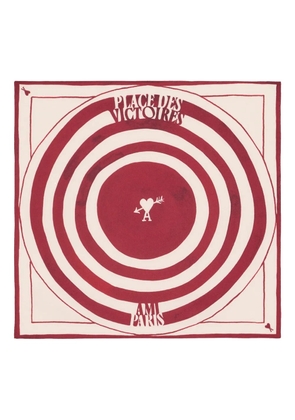 AMI Paris printed place des victoires scarf - Red