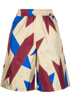 Pierre-Louis Mascia abstract-print silk Bermuda shorts - Multicolour