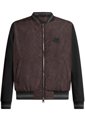 ETRO paisley-print panelled bomber jacket - Brown